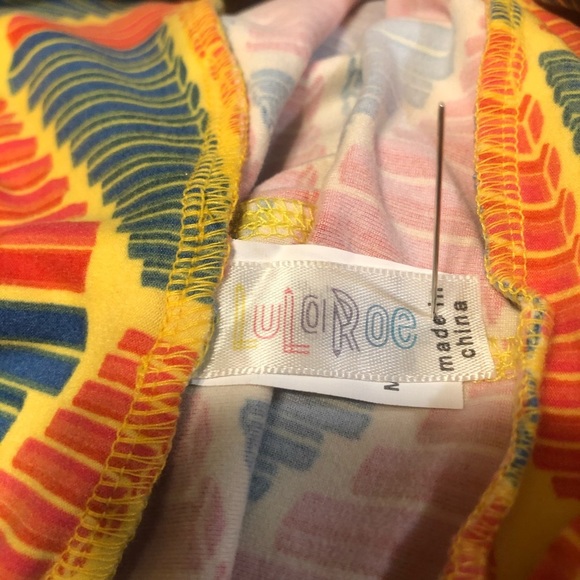 LuLaRoe Leggings Orange Yellow One Size - Picture 4 of 5